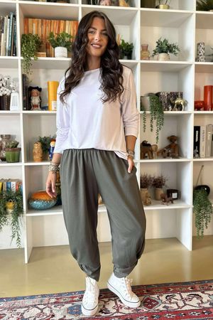 The Sunday Morning 7/8 Twist Pant Khaki